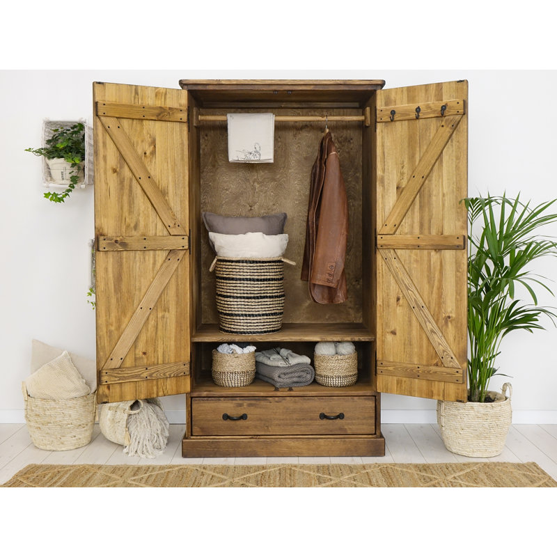 Broussard 2 Door Solid Wood Wardrobe