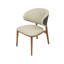 Chance - Chaise de salle à manger contemporaine en tissu crème et noyer brun