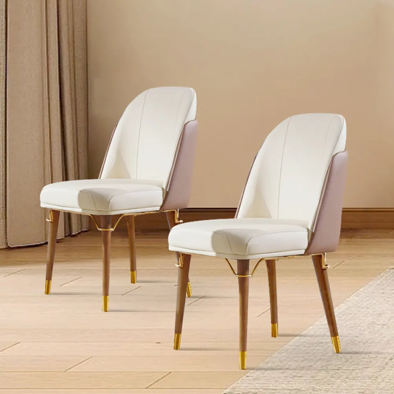 Chaise d'appoint Wyly, Beige / brun, Brun / or