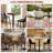Set of 2 Modern 23.6" Round Dining Tables, Adjustable Height Swivel Base Pedestal Tables for Kitchen, Breakfast Nook-560013814