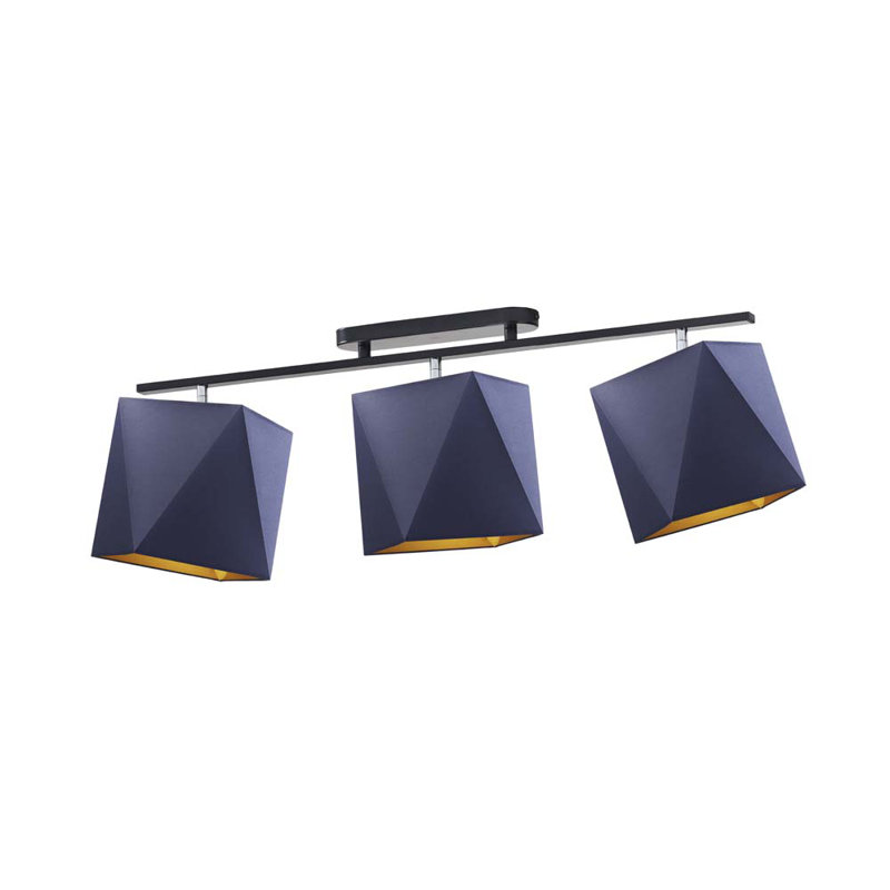 Goodell 3 - Light Kitchen Island Pendant, Matte Black, Blue
