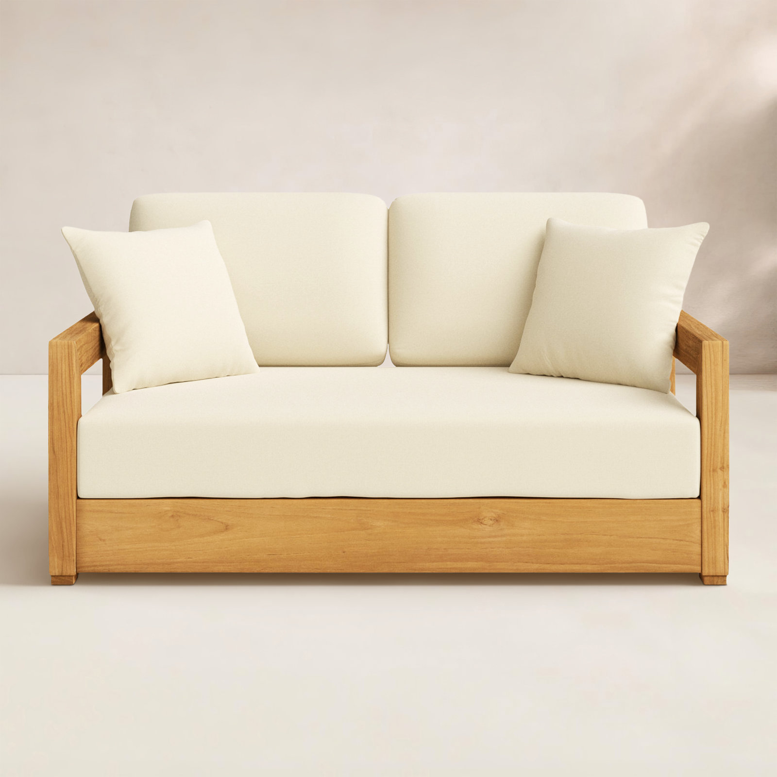 Melrose 52.75" Wide Loveseat with Cushions, Beige