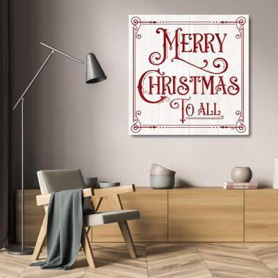 Art des toiles tendues de la galerie Tara, The Holiday Aisle® Reed, Vintage Christmas Signs IV, Merry Christmas