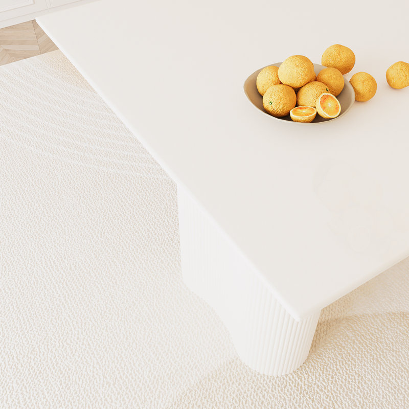 Ensemble de table 5 pièces, une table moderne et 4 chaises de salle à manger pour l'intérieur, Beige