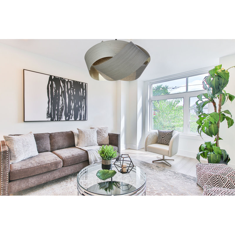 Serene Grande LED Chandelier, Gray Tay, 15" H x 22" W x 24" D