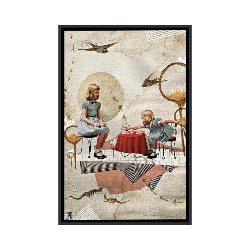 «Tea Time», impression sur toile, H 26 po x l 18 po x P 1,5 po, Pas de tapis, Toile encadrée noire