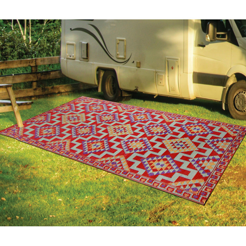 Tapis intérieur / extérieur en plastique réversible à séchage rapide Fiesta Premium, Rectangle 5 pi x 8 pi