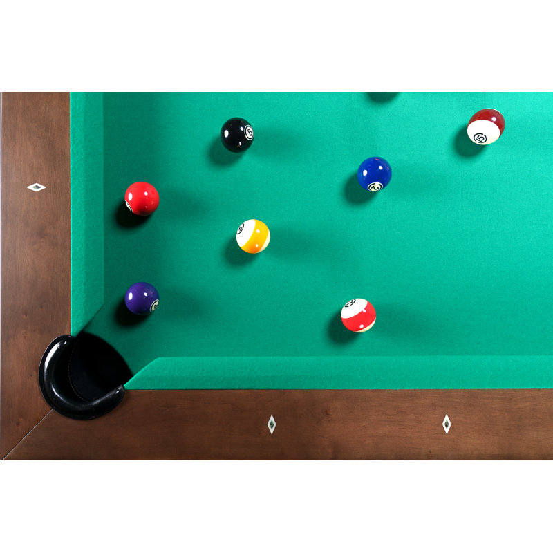 Paula Parsons Pool Table In Antique Coffee With Professional Installation Included, 32.5" H x 101" L x 57" W