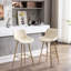 Lot de 2 tabourets de bar de 76 cm (30 pouces), tabouret de comptoir en velours crème, pieds dorés, repose-pieds, rembourrage en mousse, deux chaises longues en tissu, pieds et