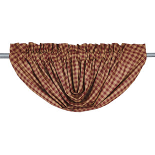 Addie Checkered Cotton Balloon 60'' W Window Valance in