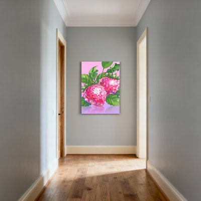 «Pink Disco Strawberry», ensemble de 1 reproduction d'art sur toile tendue