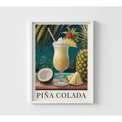 Art mural Pi pi Colada: impression cocktail tropical