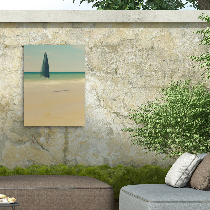 Bolologic parasol vert sur toile, H 19 po x l 14 po