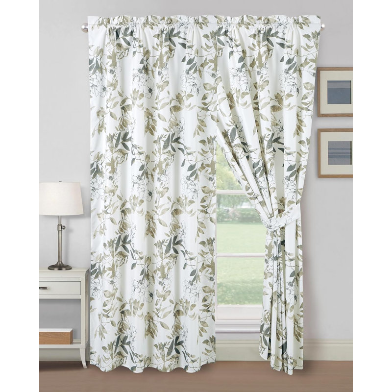 Julia Printed Floral Window Curtain Set