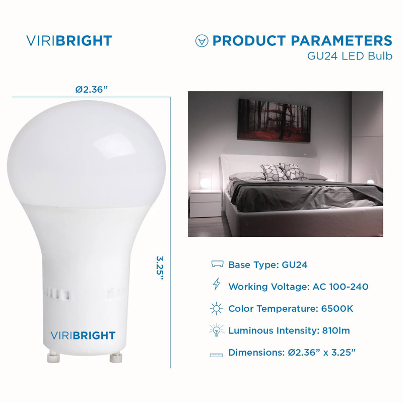 9 Watt (60 Watt Equivalent), A19 LED, Non-Dimmable Light Bulb, GU24/Twist and Lock Base