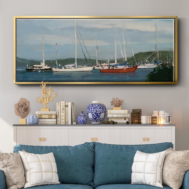 Waiting  to Sail- Framed Canvas, 20" H x 50" W