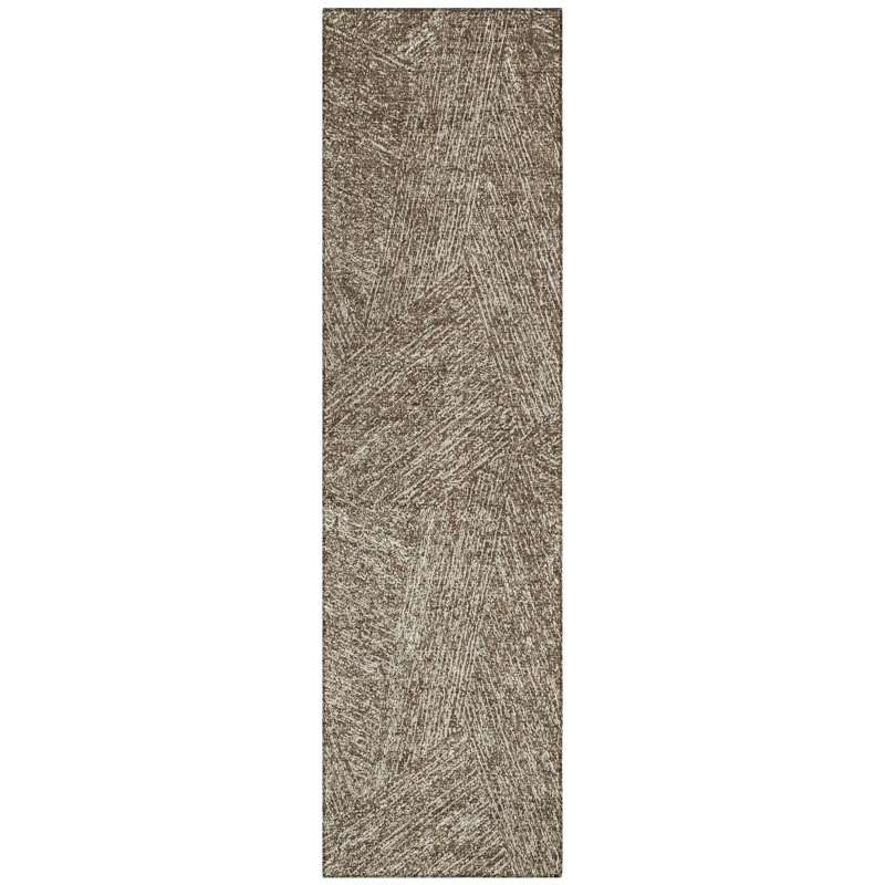 Terra Chocolate Washable Indoor-Outdoor Rug - , 2'3" x 7'6"