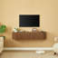 Meuble télé mural flottant de 55 po avec portes cannelées, console multimédia de grande capacité avec trous de gestion des câbles pour le salon, compatible avec divers styles de maison-1279645519
