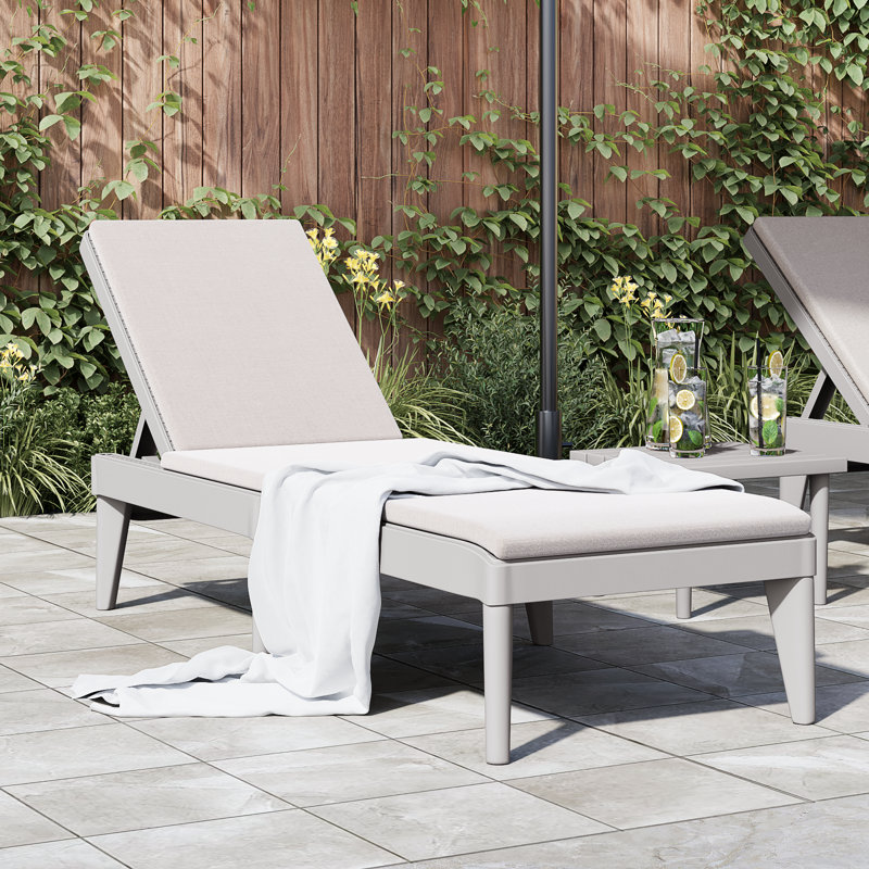 Mickleson Sun Lounger 186x60x29 cm PP, Grey 