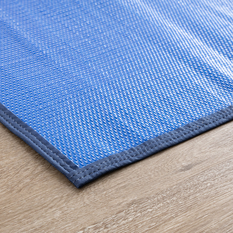 Tapis contemporain en polypropylène bleu Kristofer, Rectangle 5 pi x 6 pi 11 po