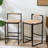 Set Of 2 Bar Stools With Woven Paper Rope Seat And Back