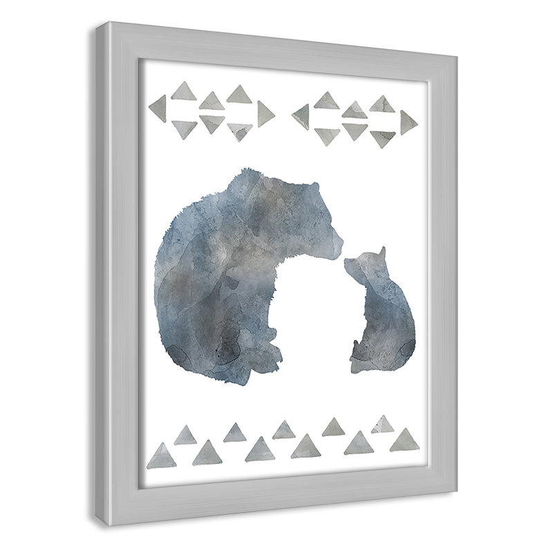 «Little Man Cave Bears», art encadré, H 10 po x l 8 po x P 1,18 po, Cadre argenté