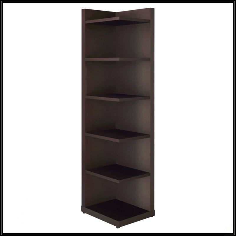 Cappuccino 6-Tier Corner Bookcase