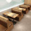 Banc rembourré en similicuir japonais