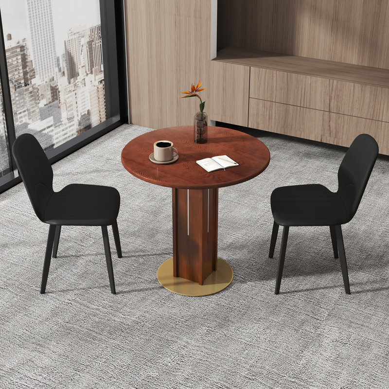 Table de conférence Nexus et 2 chaises, Brun, H 27,95 po x l 31,49 po x P 31,49 po, Noir