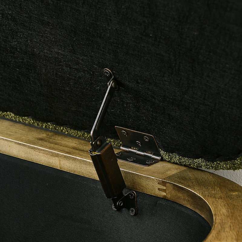 Banc de rangement avec repose-pieds, banc rembourré avec rangement et repose-pieds, Vert foncé