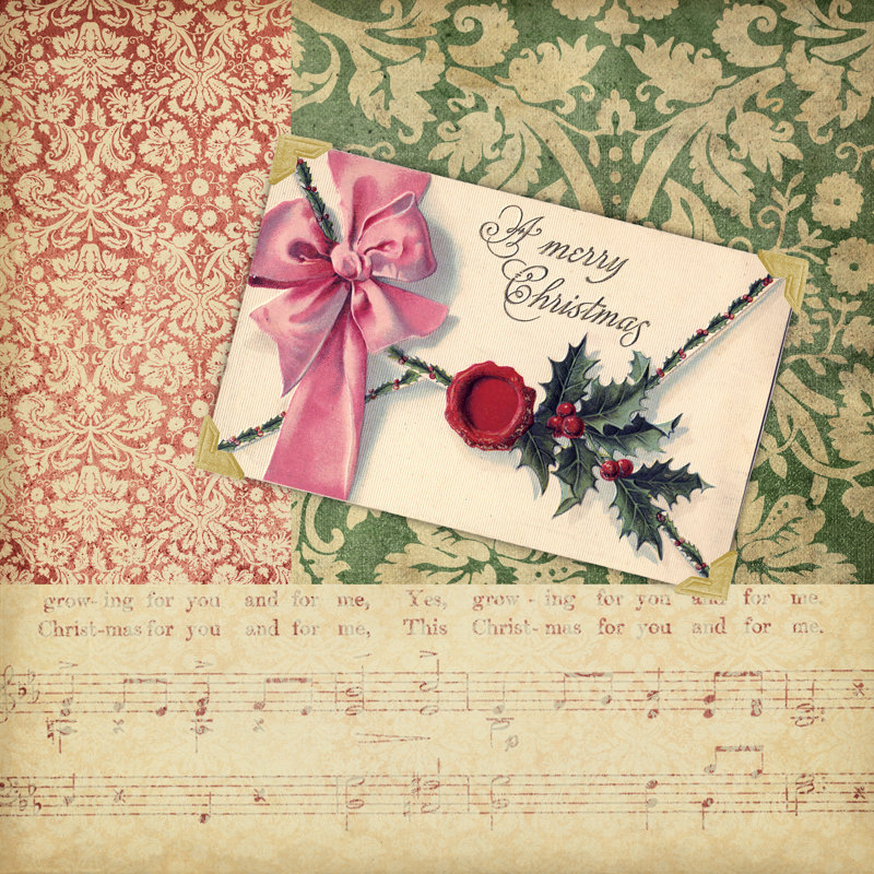 Victorian Christmas III - Wrapped Canvas Print, 30cm H x 30cm W x 3.8cm D