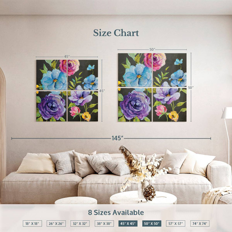 Mélange de fleurs Harnek Chalk, H 50 po x l 50 po