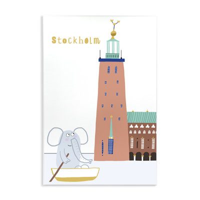 Éléphant à Stockholm, plaque murale en bateau, design par Carla Daly