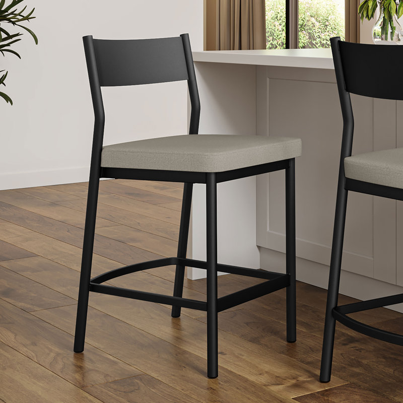 Tabouret de comptoir Latitude Run® Cullison, Gris-beige, Noir, noir, noir, noir