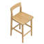Tabouret de comptoir en bois massif avec repose-pieds-335465257