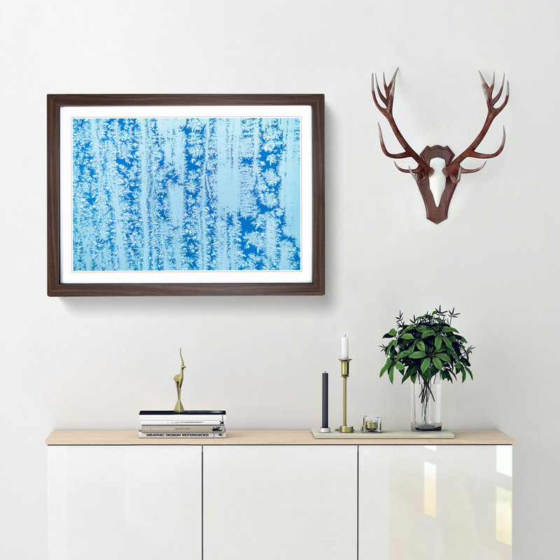 Abstract Art Painting Vol.227 by S.Johnson - Picture Frame Painting Print, 36cm H x 48cm W x 2cm D, Walnut Framed