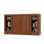 Buffet 65% en bois massif Kyreigh avec portes en verre transparent et tablettes réglables-563807495