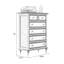 Armoire cinq tiroirs en bois massif noir avec pattes décoratives dorées