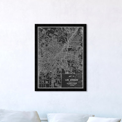 " Los Angeles Map 1899 Gray "