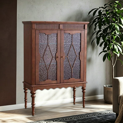 Retro Nut-Brown Solid Wood Sideboard