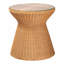 Table de bout en rotin tressé miel miel avec plateau en verre Bickel Bali & Pari Nina