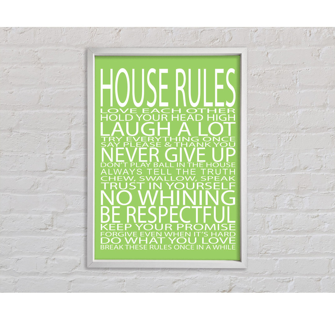 House Rules Love Each Other - Single Picture Frame Kunstdrucke auf Leinwand