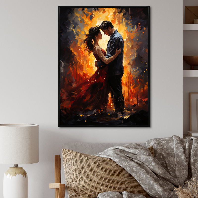 Trevahn Astrology Stellar Embrace Impressionistic - reproduction sur toile, H 32 po x l 16 po x P 1 po, Cadre flottant noir
