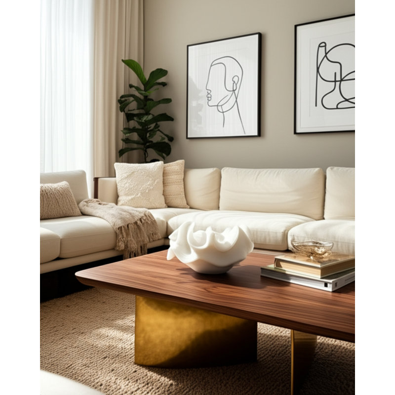 Decorative Abstract Bowl With Ruffled Edges For Home Decor - Modern Sculptural Accent Decor For Living Room Or Kitchen Counter Decor - 12", White