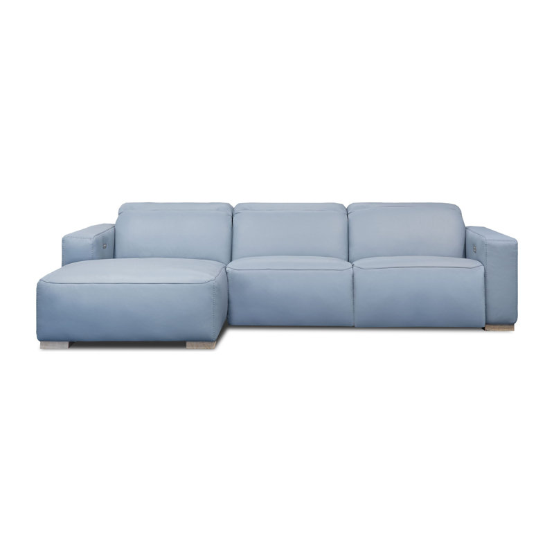Capri Chaise Sectional, Left Hand Facing, Sky (Dreamer), Stainless Steel