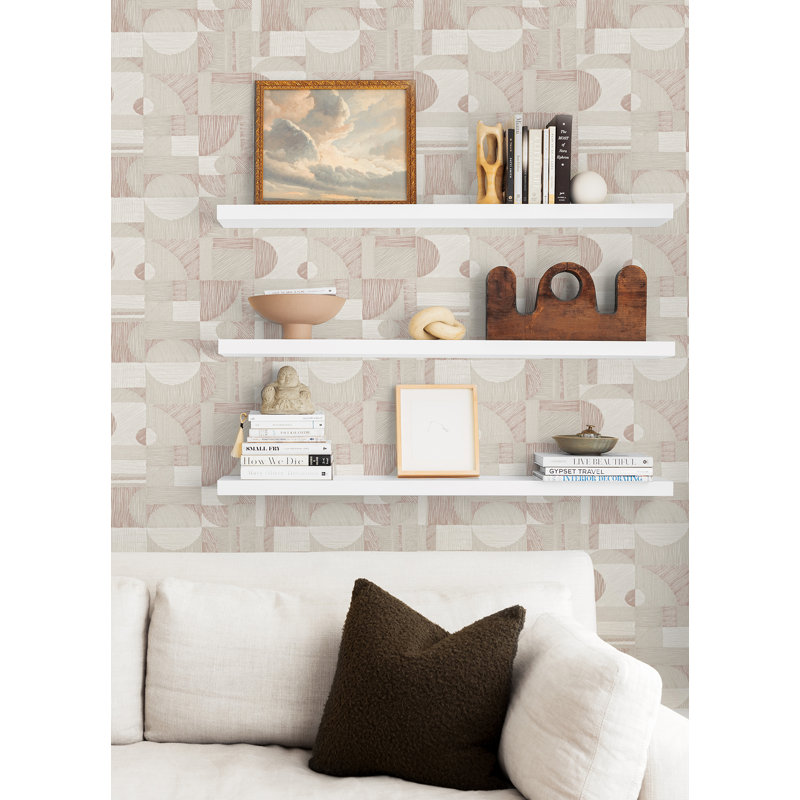Rouleau de papier peint adhésif lisse l 20,5 po Aviara, Or rose