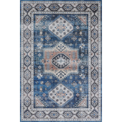 Doheny Oriental Blue/White/Black Area Rug -  Novogratz, DOHENDOH-3BLU2030