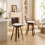 Tabouret de bar pivotant d'intérieur Sibyl avec structure en métal, revêtement et rotation à 360°, lot de 2