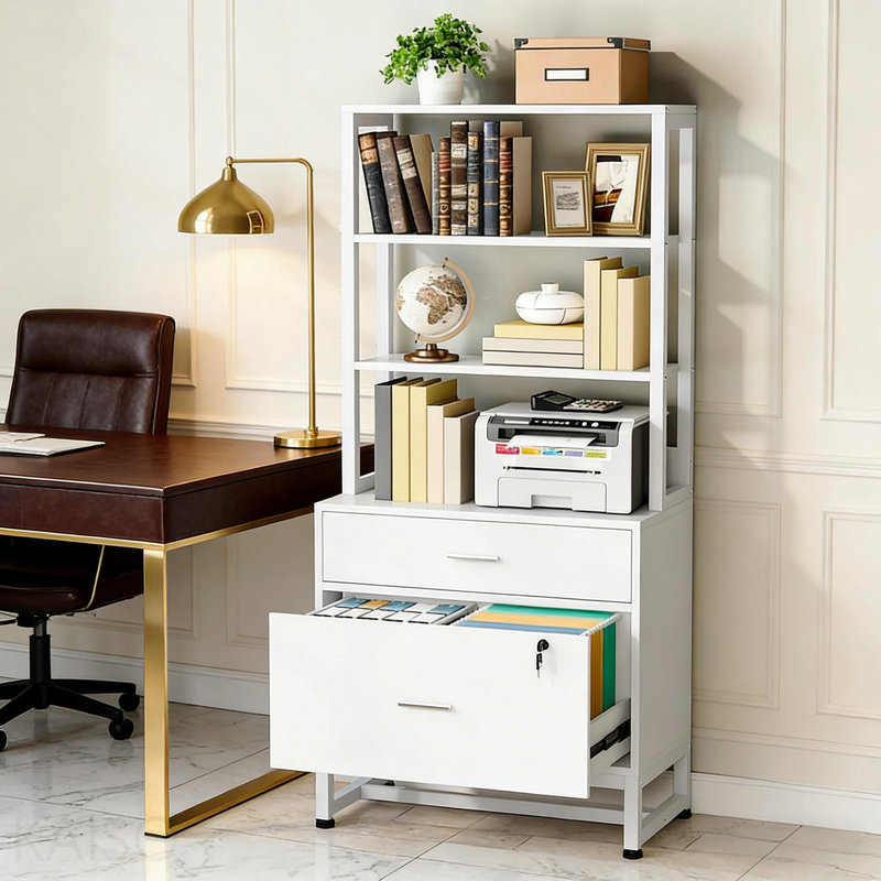 Ample Storage File Cabinet 2-Drawer Storage Organizer Cabinet Sturdy Filing Cabinet, White