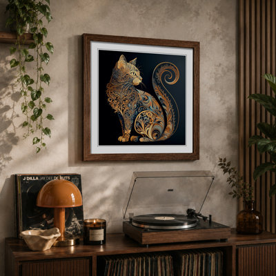 Cat Paisley Art - Framed Print